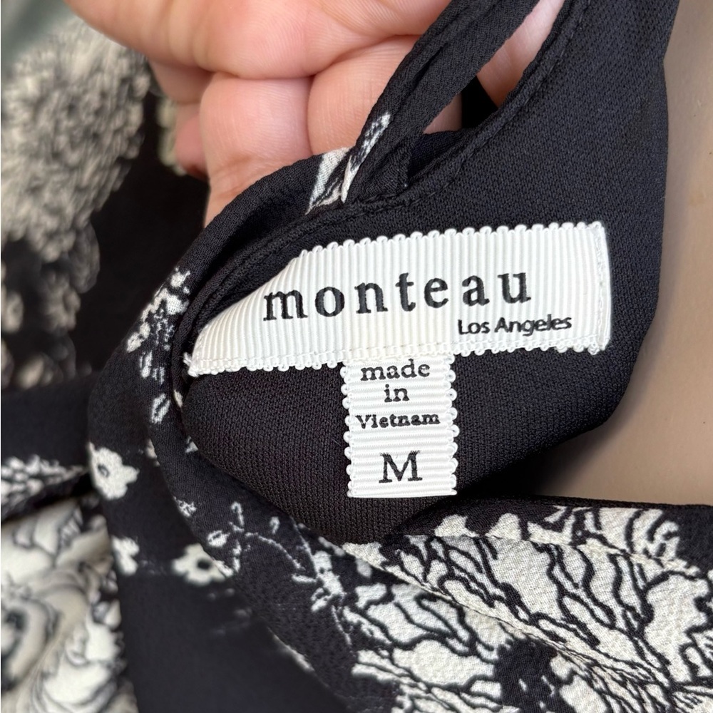 Monteau Black and Cream Floral Maxi Dress - Picture 8 of 9